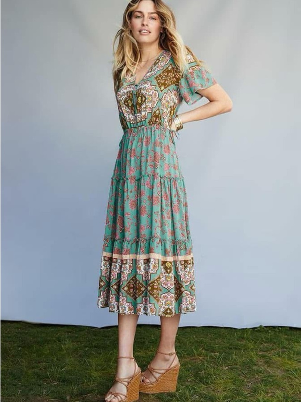 Matilda Jane Maxi Dress Women’s Size XS X Small EUC Boho Down to Earth Midi